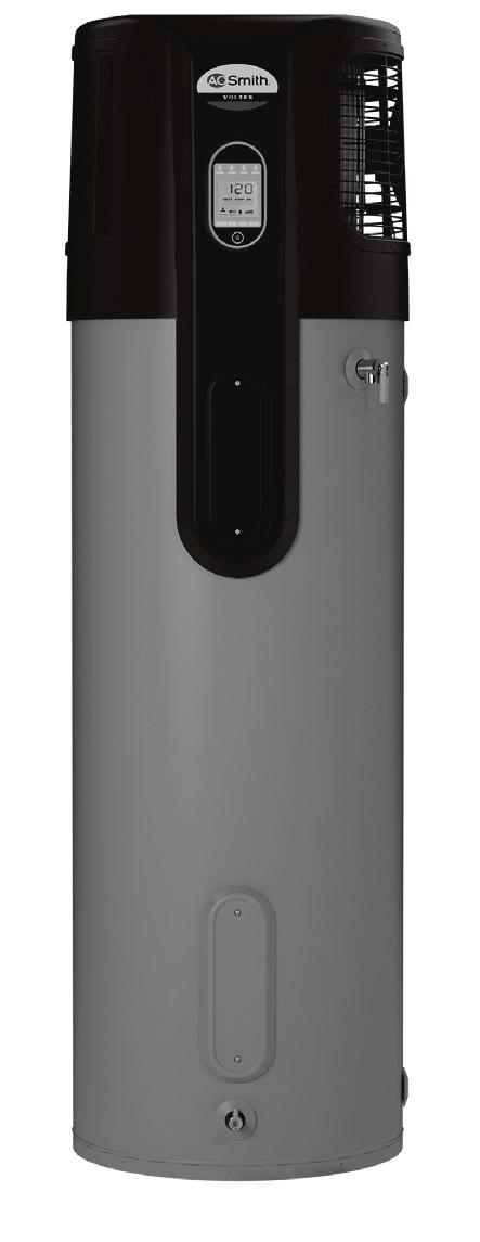 Voltex Hybrid Electric Heat Pump Water Heater Low Lead Content Features High capacity storage tank enables the heat pump to operate more frequently than the heating elements providing higher energy