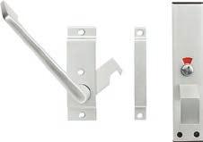 E849NS HOPPE Quick-FitPlus stainless steel flat escutcheon pair with emergency release/ turn and red-white-indicator for bathroom/wc doors: Fixing: plug-in escutcheons with supporting lugs