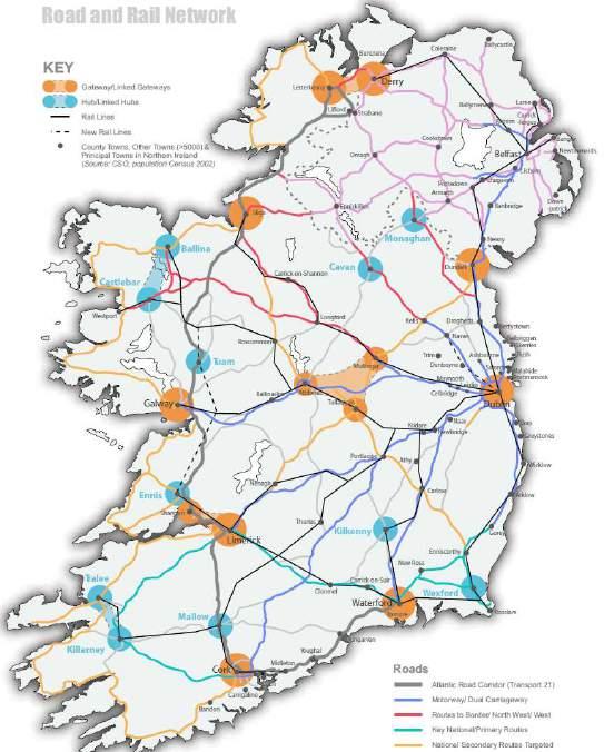 2.7.2 The National Spatial Strategy linked gateway of Athlone Tullamore Mullingar is shown in Figure 2.3. Figure 2.3: Athlone / Mullingar / Tullamore Linked Gateway (Source: NSS) 2.7.3 The current