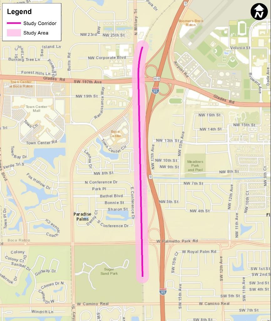 Study Area South Florida Rail Corridor North of