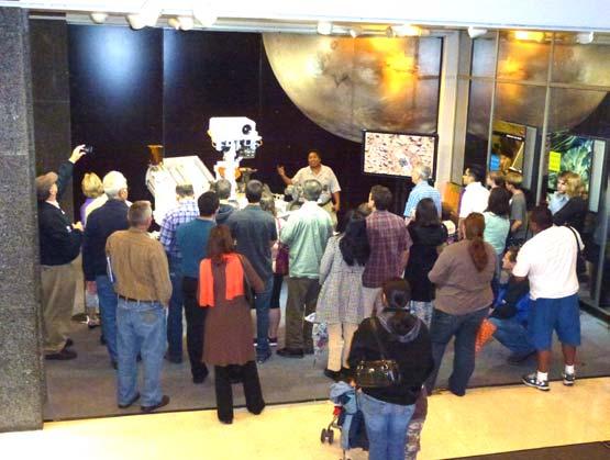 The ISA tour included a stop at a life-size model of Curiosity, where the ISA visitors had the opportunity to ask questions about the mission.