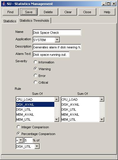 Chapter 8 Setting Statistics Thresholds Introduction Statistics Thresholds tab The Statistics Thresholds tab of the Statistics Management screen enables you to set/configure the thresholds of the
