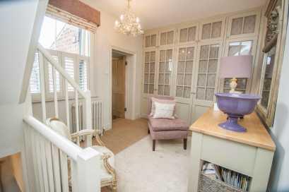 BEDROOM ONE 457m x 340m (15'0" x 11'2") Two double glazed sash windows overlooking the front with colonial style shutters, moulded ceiling rose with
