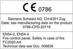 FC2020 SV24V-50W Details for ordering Type Part no Designation Weight Fire control panels FC2020-AZ A5Q0005550 Fire control panel (2-loop) 0.660 kg FC2020-EZ A5Q000627 Fire control panel (2-loop) 0.