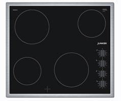 5 kw JR 36DK53 Stand-alone electric hotplate, glass ceramic With stainless steel frame and integrated hotplate controls 4 High Speed cooking zones: 2 cooking zones 2 kw CONVENIENCE } } Hotplate