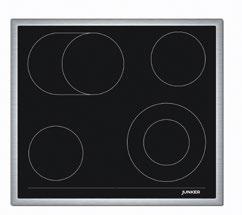 29 Cooking & baking 60 Residual heat Indicator 60 Residual heat Indicator JE 36DH52 Glass ceramic hob With stainless steel frame Glass ceramic hob with 4 high-speed cooking zones: 2 cooking zones Ø