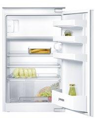 Net capacity for refrigeration 108 litres (137 litres), for freezing 15 litres Niche height 880 mm For installation behind the door of a tall cabinet Net capacity for refrigeration 112 litres (150