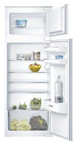 shelf in freezer compartment Bottom: Low-maintenance, bright interior Fully automatic defrosting in the refrigerator 5 shelves made of safety glass, 4 of which are height-adjustable 3 continuous door