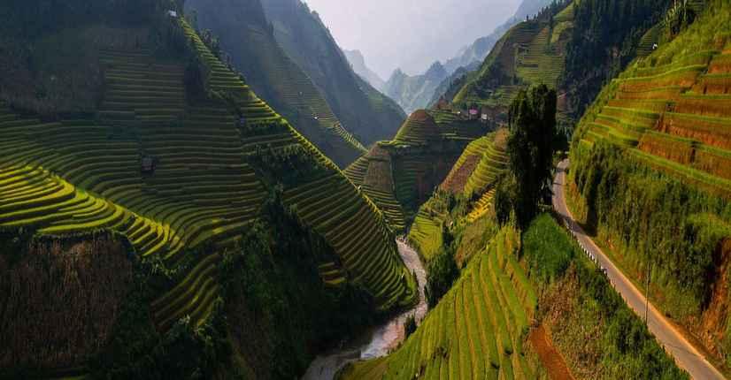Terracing in Asia Retaining water for rice growing Although labour intensive to