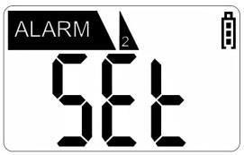 9. Method of Alarm Set and Display Alarm Set When Arrow key is pressed for a few seconds at the state of power off, program enters to 1st Alarm Set Mode with displaying of icon.
