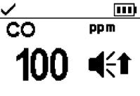 High alarm (gas event shown) Instruction format* (Evacuate shown) Full screen alarm format* Readings Event type *The instrument will display only one of these two formats based on the unit s settings.