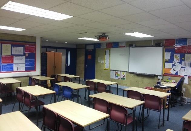 Example of BRE work: Classroom POE studies T8 direct lighting (magnetic ballasts) or CFL directindirect lighting (electronic ballasts), sometimes dimmable /