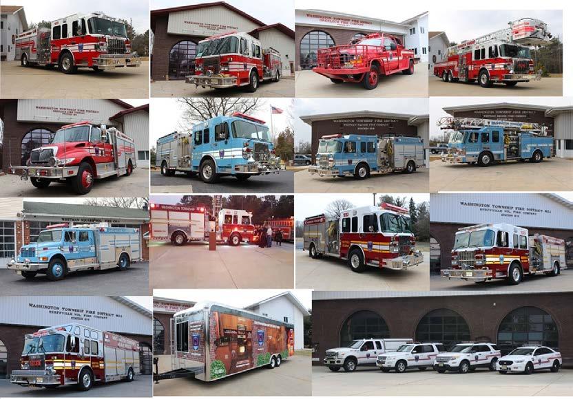 Fire District operates the following vehicles: 5 Structural Response Engines / Pumpers 2 Rescue Engines / Pumpers 1 75 Ladder 1 100 Ladder Tower 1 Heavy Rescue Truck 2 Utility Trucks 1 Brush Truck 2