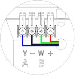 DZK thermostats are connected to the expansion bus. The wall mounted thermostats are wired to the screws located in the middle frame.