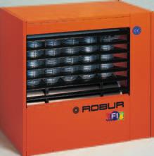 POWERFUL Heating for your company The new Robur F1 gas fired unit heaters are available in 6 models with outputs from 21 to 70.2 kw and two colours: Robur-Orange and Pearl-Grey.