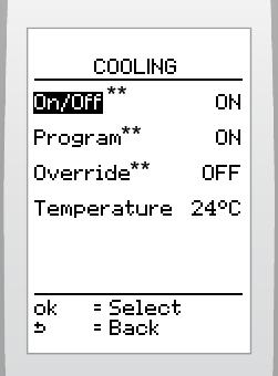 Display on main screen: If enabled, it will be possible: Buttons Description To override the hot water heating program To access the override menu if multiple programs are active (hot water heating