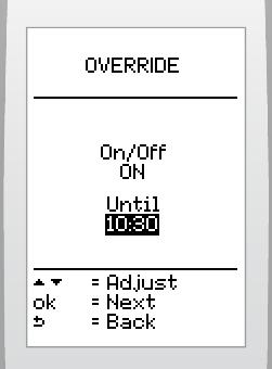 The setting for the previous time interval then applies up to. Validate with the button delete another time interval. or Select the day to be copied with the buttons and press to confirm.