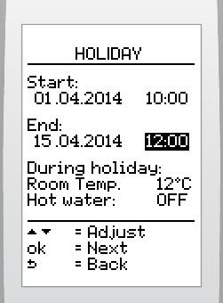 To cancel the override enabled in the cooling program. To access the override cancel menu if more than one override is enabled (cooling and hot water) (see override menu). 6.10.