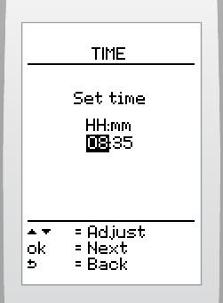 6.12.2 Setting the current time Press the button and select > parameters > time on the screen 6.12.4 Control name Press the button and select >