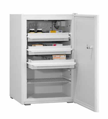 Pharmaceutical Refrigerator 85 85 80 l +12 38 x3 x1 Variable temperature selection 3 drawers and 1 shelf Standalone or undercounter installation Length of the plug cable: approx. 2.8 m.