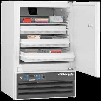 Pharmaceutical Refrigerator 100 100 according to DIN 58345 95 l USB 38 x3 x1 3 drawers and 1 shelf Forced-air cooling Standalone or undercounter installation Key switch Minimum/maximum temperature