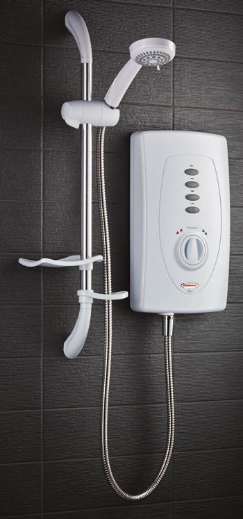 Slimline 650 Electric Shower Super slim, with striking aesthetics and easy push-button control, the Slimline 650 electric shower is perfect for contemporary bathrooms, where style and space are key.