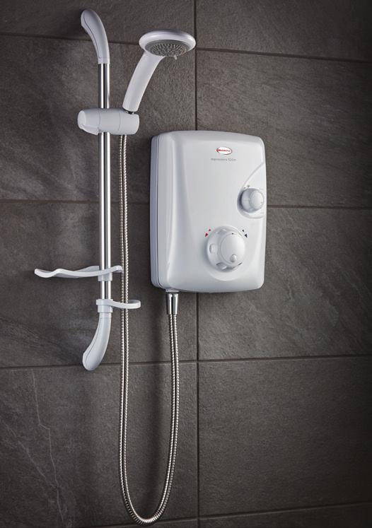 Ideal for gravity fed systems and available as manual or thermostatic power shower Mixer valve blends stored hot and cold water to provide the ideal showering temperature Integrated booster pump