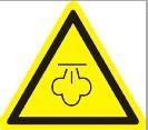 Steam warning symbol: Be careful of hot steam! Danger of scalding. To avoid scalding from hot steam, DO NOT touch hot surfaces or the steam nozzle during or just after use.
