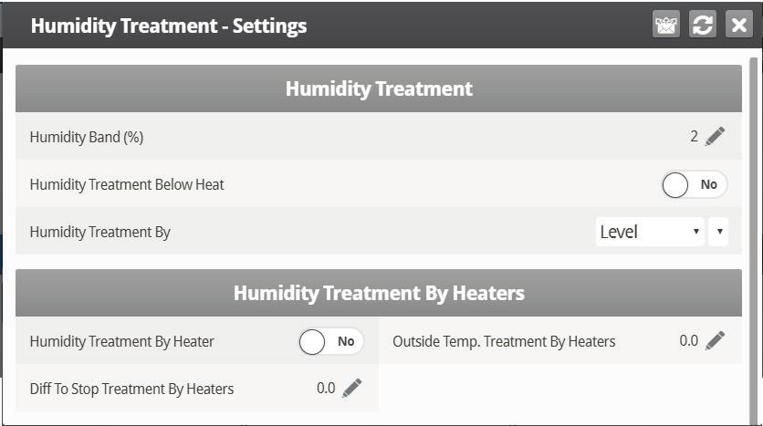 1. In System > Sensors > Analog, designate one or two sensors as indoor humidity sensors (outdoor sensor is for information only).