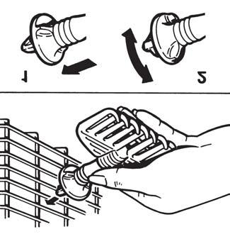 The combs and brushes can be clipped in any required position between the struts of the main grill and secured by turning.