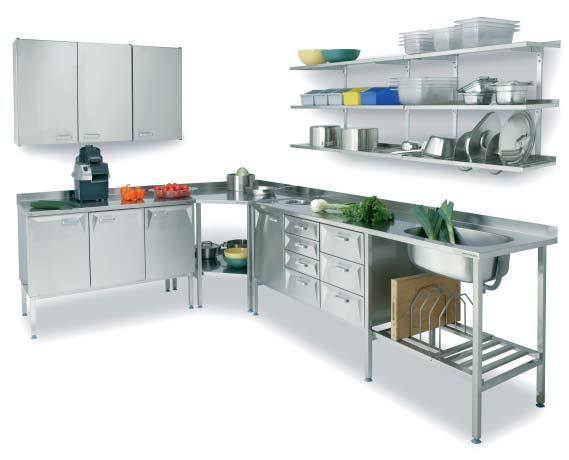 Hackman Classic fixtures Hygienic all stainless steel kitchen units. Made-tomeasure Hackman Classic kitchen tables just as you like.