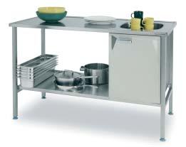 Wide range of stock units for quick deliveries. Tables are made of strong and easy to clean stainless steel 18/10 1.4301.