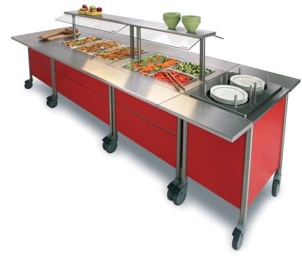 Hackman Corona serving trolleys The Corona upper part is fitted with a lamp and sneeze guards. The basin has rounded corners.