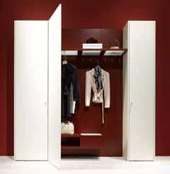 in front of wardrobe element Hinged door on the outside wall (W 9134, W 9135, W 9144, W 9145, W 9164, W 9165) for cover