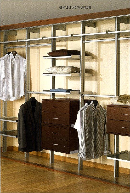The comprehensive selection of accessories, glass shelves, MFC shelves, shoe dividers, hanger bars and the drawer units are all designed to be supported between a