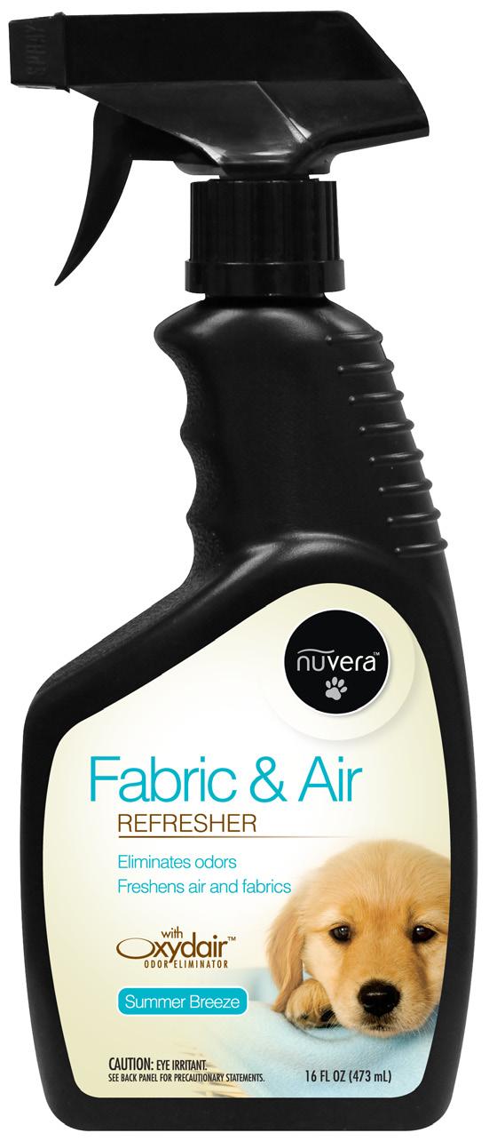 Pet Fabric & Air REFRESHER FRESHENS AIR AND FABRICS Exclusive Oxydair works quickly to safely eliminate pet odors in household fabrics and freshen the air.