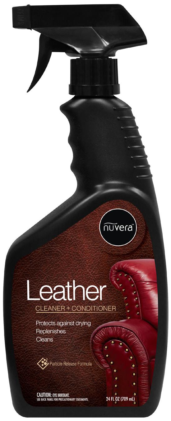 Leather CLEANER + CONDITIONER CLEANS + CONDITIONS + PRESERVES Contains the finest natural oils for leather care. Restores new appearance and natural feel. Makes scratches and abrasions less visible.