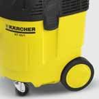 1 1 Rugged and dependable commercial wet/dry vacuum Large rear wheels and front swivel casters for easy maneuverability.