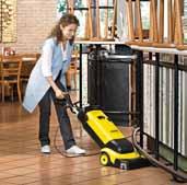 Cleaning agent can be applied and then vacuumed for deeper Roller assists forward movement for easy cleaning.