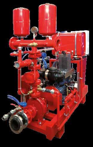 Combustion engine pump + jockey pump Single-stage centrifugal main pumps with standardised bare shaft of the