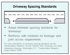 Improve Safety Adopt Minimum Spacing Standards Avoid Driveways Near Intersections.