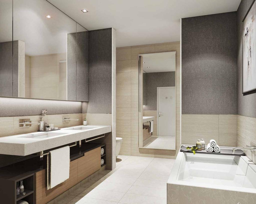 MODERN CLASSIC IN THE MAKING Elegance and attention to detail are integral to DT1, and bathrooms are no exception.