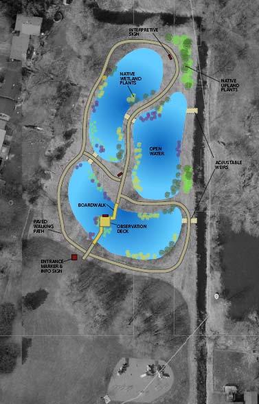 CATCHMENT PROFILE: RL-13 Concept Layout A multiple-celled wetland restoration design that draws and treats residential runoff from neighborhoods to the south.