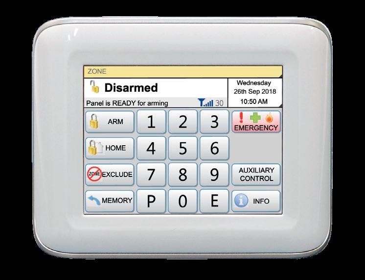 NAVIGATOR Touch Screen Keypad 12 6 7 1 2 3 4 8 9 10 11 5 1 Touch to arm the system. 2 Touch to arm Home Mode. 3 Touch to Exclude zones. 4 Touch to view the event memory. 5 Numeric keypad.