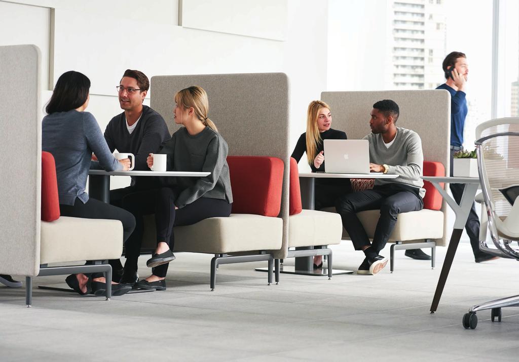 Banqs is a seating collection designed to accommodate multi-purpose settings, from focused work to informal meetings and social gatherings.