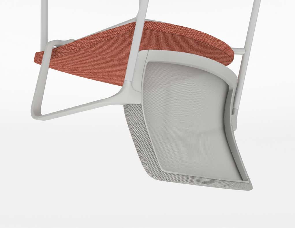 Around guest seating is available with two back styles mesh and upholstered wrapped.