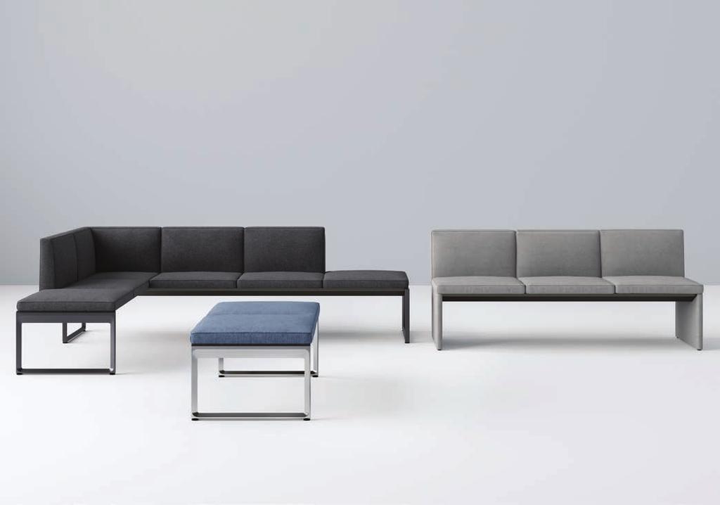 08 Clique from Studio TK is a highly versatile benching system, featuring benches with or without backs, as well as sectional benches in a variety 01 of configurations.