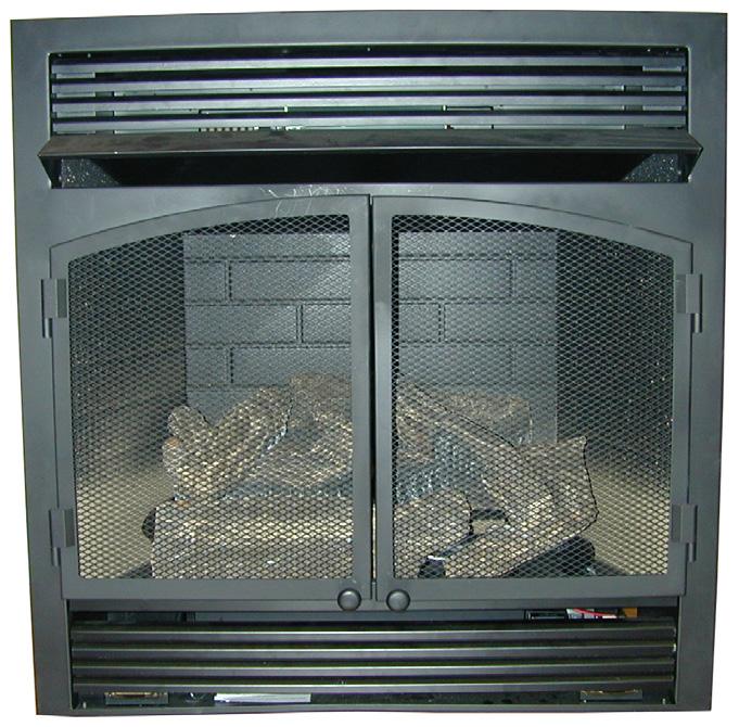 PRODUCT IDENTIFICATION Hood Screen Logs Heater Controls (Inside Panel) Figure 1 - Vent-Free Fireplace Insert UNPACKING 1. Remove top inner pack. 2. Tilt carton so that heater is upright. 3.