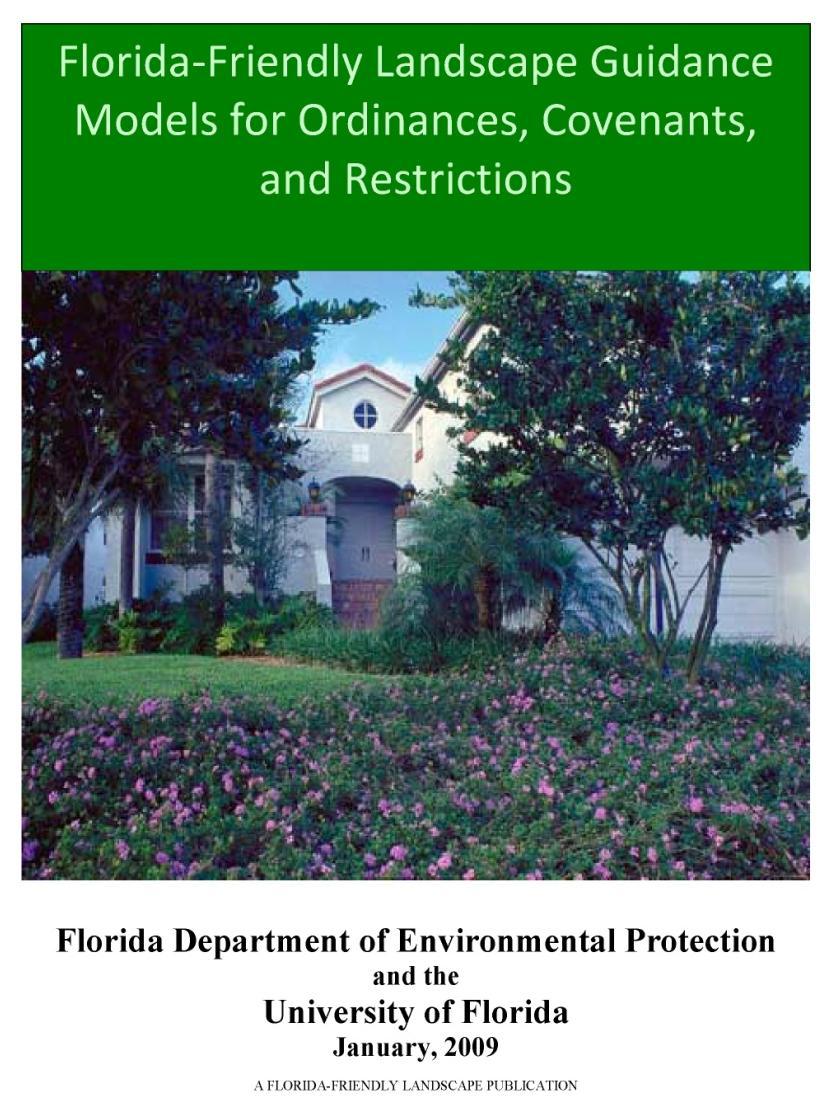 Local Ordinances Florida-Friendly Landscape Guidance Models for Ordinances,