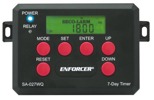 days a year Outputs can be programmed for 1~99 seconds or toggle One egress input per relay (two total) 12~24 VAC/VDC Operation SA-027WQ 7-Day